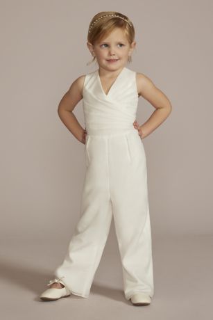 Picture of As Is Pleated V-Neck Chiffon Flower Girl Jumpsuit