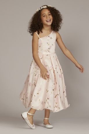 Picture of Embroidered Floral One Shoulder Flower Girl