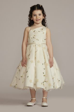 Picture of Embroidered Floral Flower Girl Dress