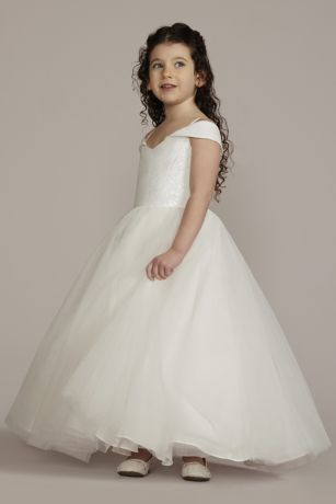 Picture of Off-the-Shoulder Sequin Bodice Flower Girl D