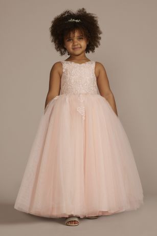 Picture of Embellished Lace Applique Flower Girl Dress