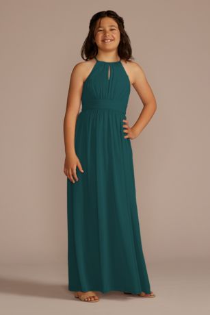 Plunge V-Neck Crinkle Chiffon Bridesmaid Dress | David's Bridal