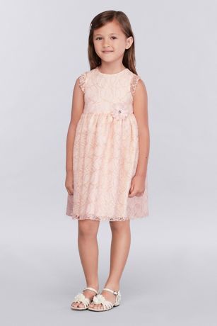 Picture of Short Metallic Lace Girls Dress