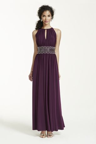 Picture of Sleeveless KeyHole Beaded Waist Jersey Dress