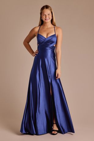 Picture of Satin Cutout Waist A-Line Dress