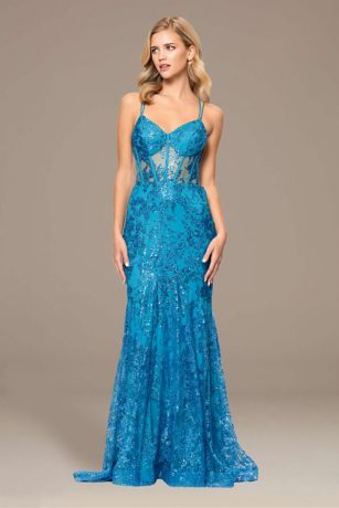 fitted lace wedding dress Stella Couture 22043 Size 6 Purple Long Shimmer Mermaid Prom Dress Pageant Gown Bridal Wedding