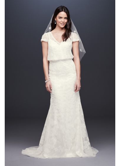 Ivory (As-Is Beaded Blouson Two-Piece Wedding Dress)