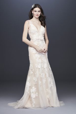 As-Is Plunging Lace Wedding Gown | David's Bridal