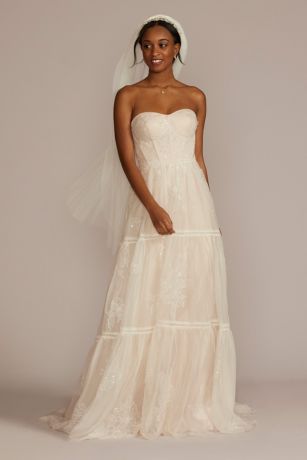 Picture of As Is Strapless Chiffon A-Line Wedding Dress