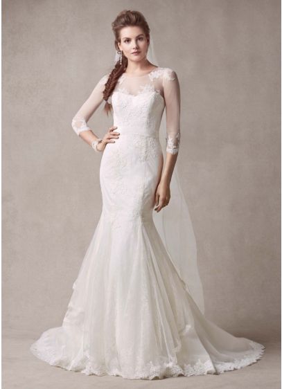 As-Is Wedding Dress with Illusion Sleeves | David's Bridal