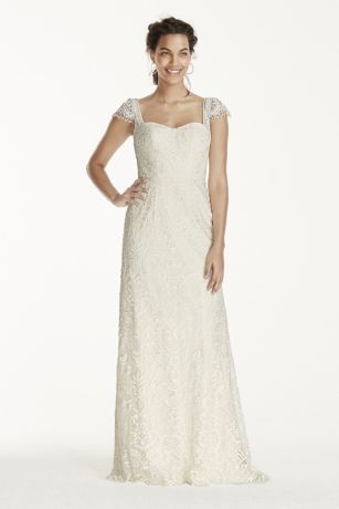 cap sleeve beaded wedding dress