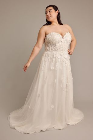 Picture of Sweetheart Wedding Dress with 3D Flowers
