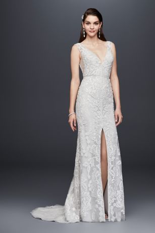 david's bridal beaded bridesmaid dress