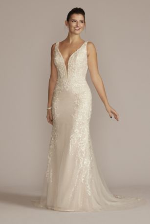 Picture of As Is Allover Sequin Scrolling Lace Wedding Gown