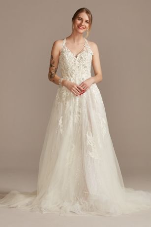 Picture of As Is Floral Applique Open Back Wedding Dress