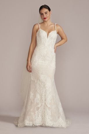 Picture of As Is Strappy Allover Beaded Mermaid Wedding Dress