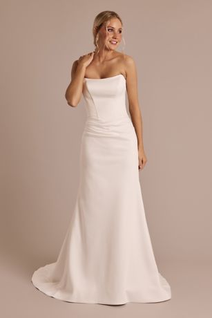 Picture of As Is Strapless Satin Draped Mermaid Wedding Dress