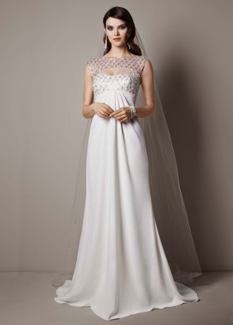 david's bridal crepe sheath dress