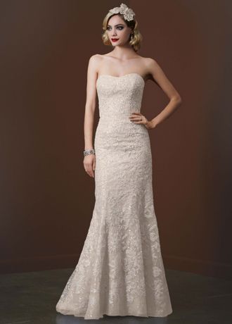 silver lace wedding dress