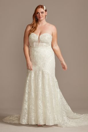 As Is Beaded Brocade Plus Size Wedding Dress | David's Bridal