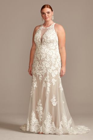 Picture of As Is Illusion Keyhole Plus Size Wedding Dress