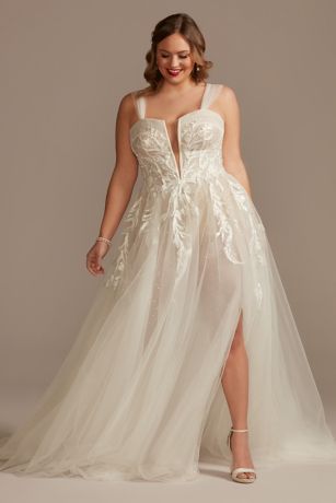 Picture of As Is Plus Bodysuit Wedding Dress with Straps