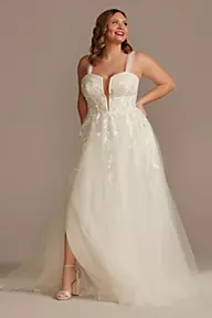  As Is Removable Straps Tulle Plus Wedding Dress