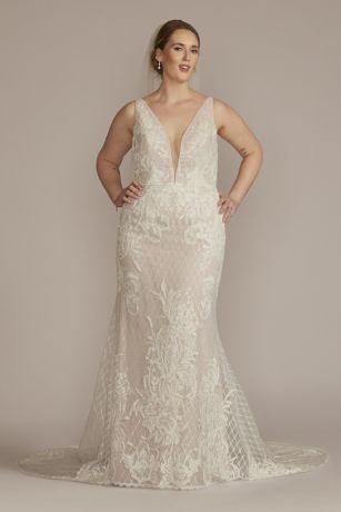 Picture of As Is Lattice Beaded Applique Wedding Dress
