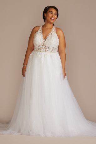 Picture of As Is Halter Beaded Lace A-Line Wedding Dress