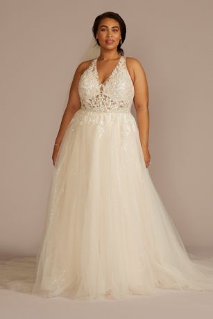 Picture of As Is Halter Beaded Lace A-Line Wedding Dress