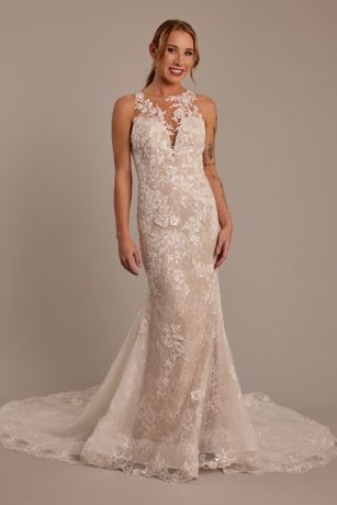 Picture of Lace Illusion Tank Mermaid Wedding Dress