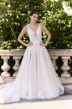 Picture of As Is Plunging Tank Tulle Ball Gown Wedding Dress