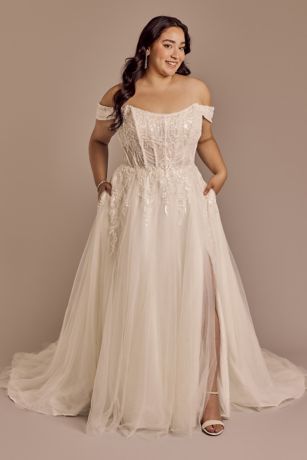 Picture of Corset Bodice Lace Applique Wedding Dress