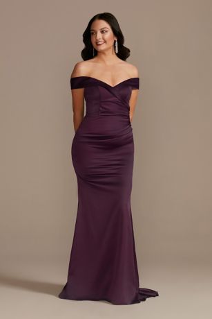 Picture of Satin Off-the-Shoulder Mermaid Dress