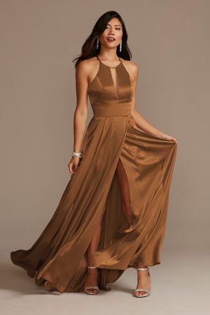 Picture of Charmeuse Keyhole Crisscross Back Dress