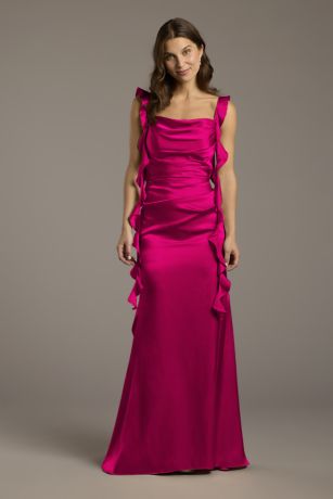 Picture of Charmeuse Ruffle Cascade Sheath Dress