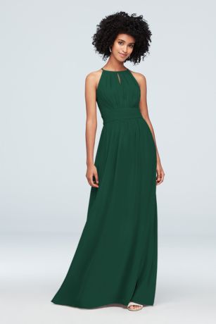 Plunge V-Neck Crinkle Chiffon Bridesmaid Dress | David's Bridal