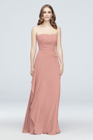 Picture of Strapless Georgette Cascade Bridesmaid Dress