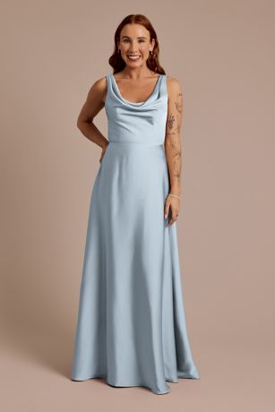 david's bridal cowl back bridesmaid dress Elisha Knit Maxi Dress