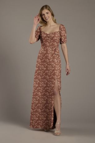 Picture of Floral Print Chiffon Billow Sleeve Dress