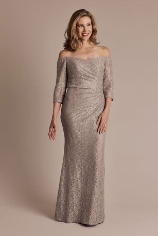 Picture of Off-the-Shoulder Three-Quarter Lace Sheath