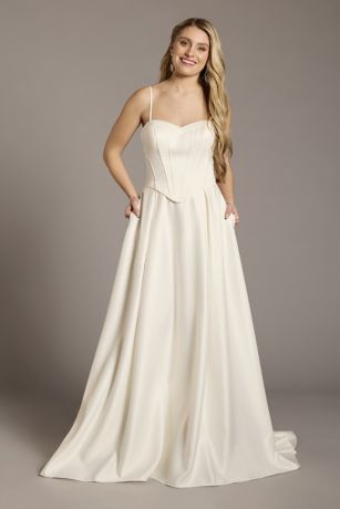 Picture of Satin Corset Bodice Ball Gown Wedding Dress
