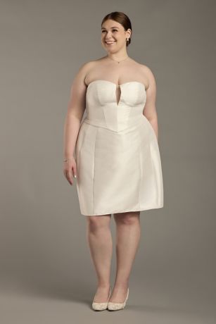 Picture of Faux Two-Piece Mini Dress Plunging Neckline