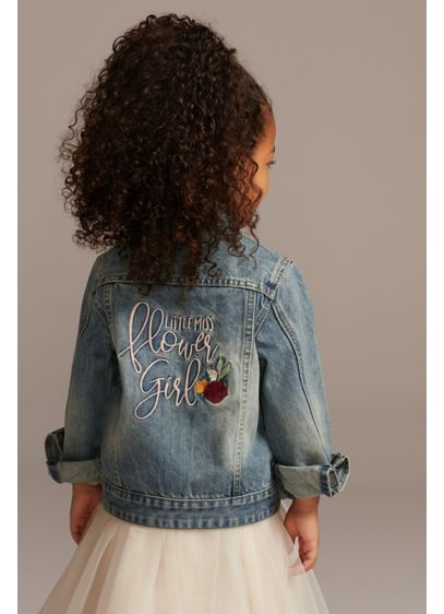 Little Miss Flower Girl Embroidered Jean Jacket David S Bridal