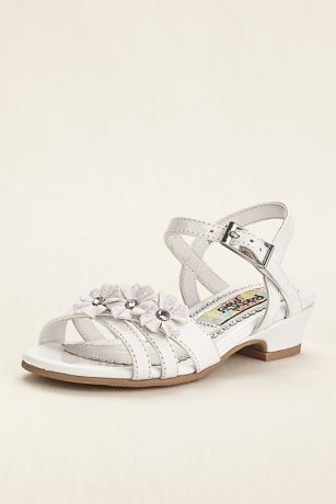 white flower girl sandals