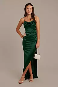 Emerald Sundae Stretch Satin Corset Sheath Dress