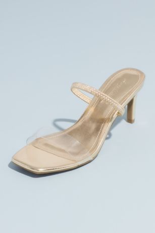 clear and gold sandals