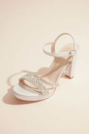 Picture of Crystal Embellished Metallic Platform Heels