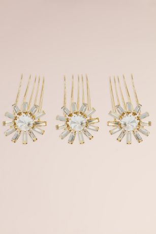 Picture of Hand-Wired Genuine Opal and Crystal Sun Comb Set