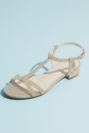low block heel gold